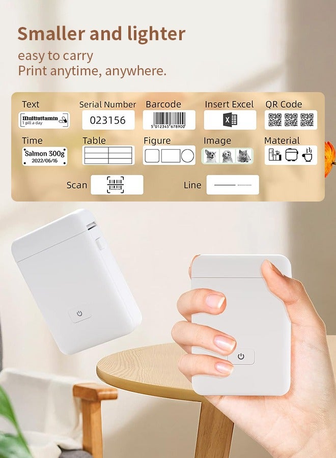 Mini Bluetooth Printer With Label Paper, Wireless Thermal Printer, Rechargeable Inkless Printer, Suitable For Printing Labels, Memos, Stickers, Date Labels - Image 3